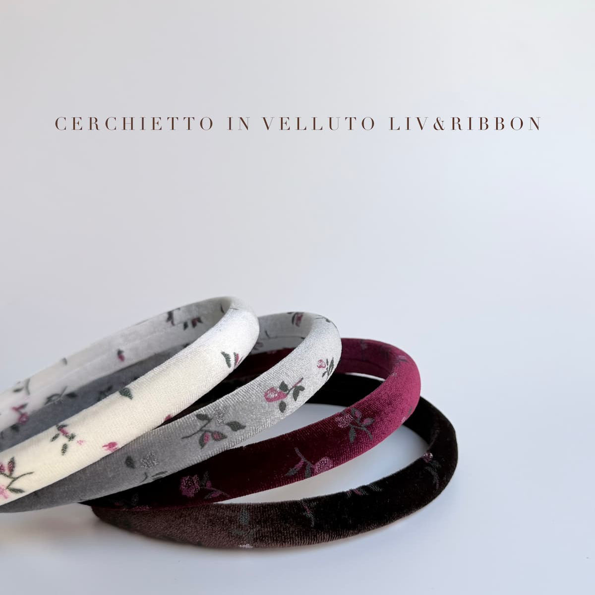 Cerchietto in velluto floreale