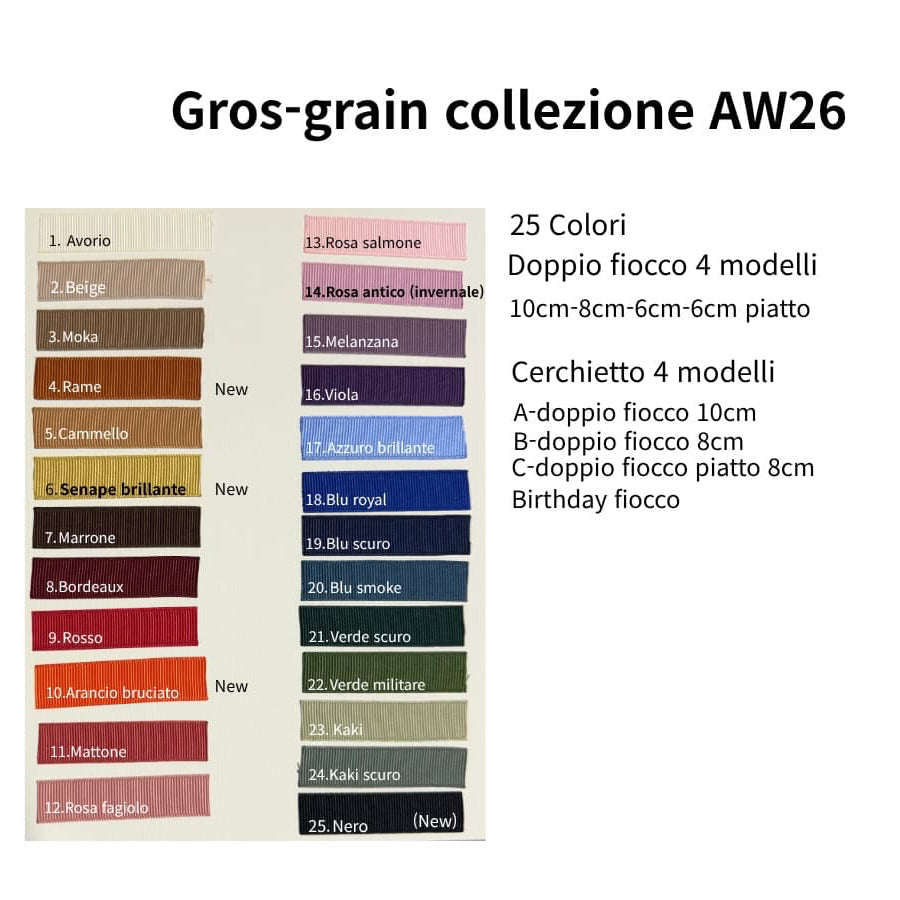 Cerchietto Gros Grain con Fiocco