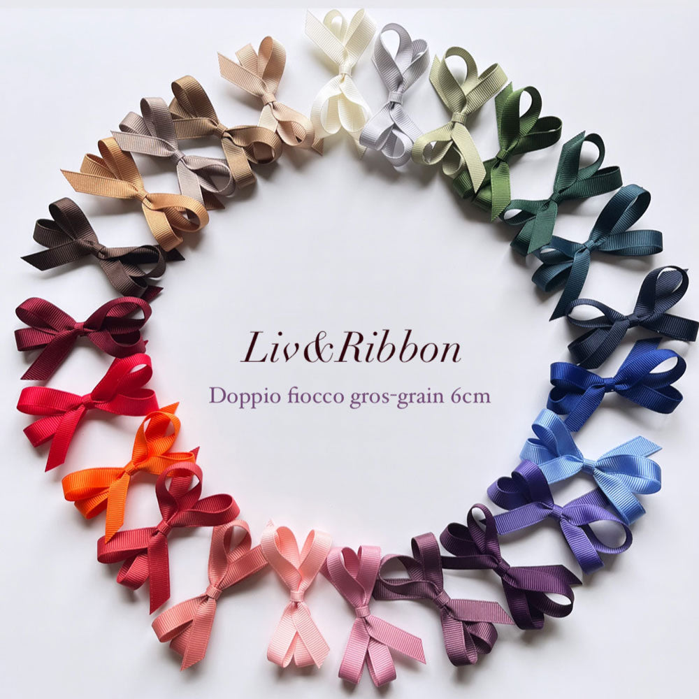 Doppio Fiocco Gros Grain 6 cm