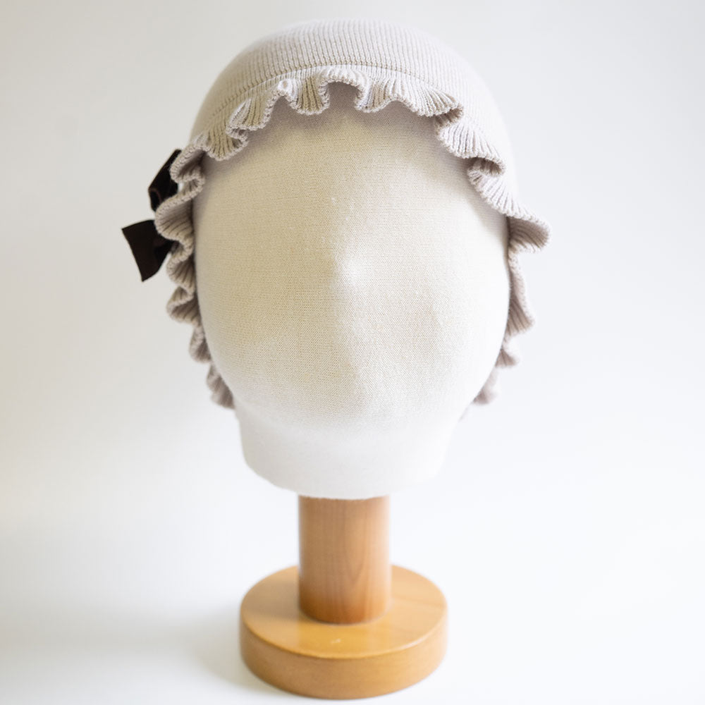 Berretto in Cotone 3-5 Anni con Fiocco Liv in Velluto