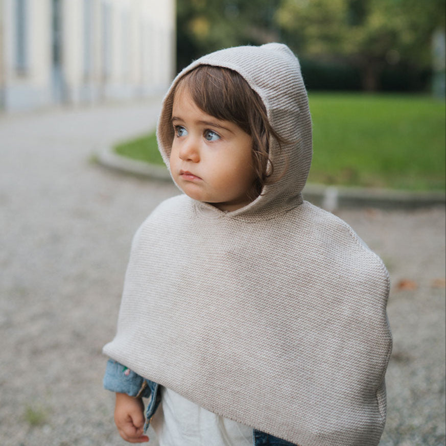Mantella con Capuccio in Lana Merino