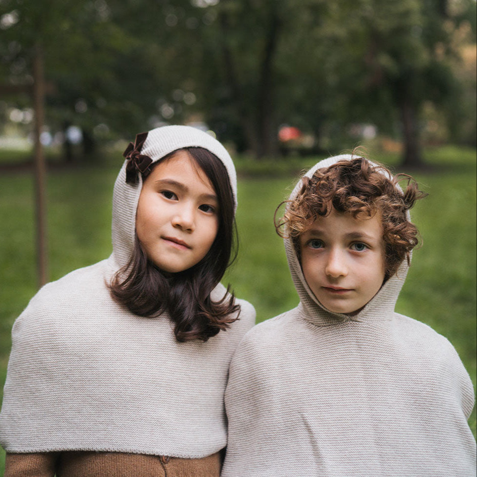 Mantella con Capuccio in Lana Merino